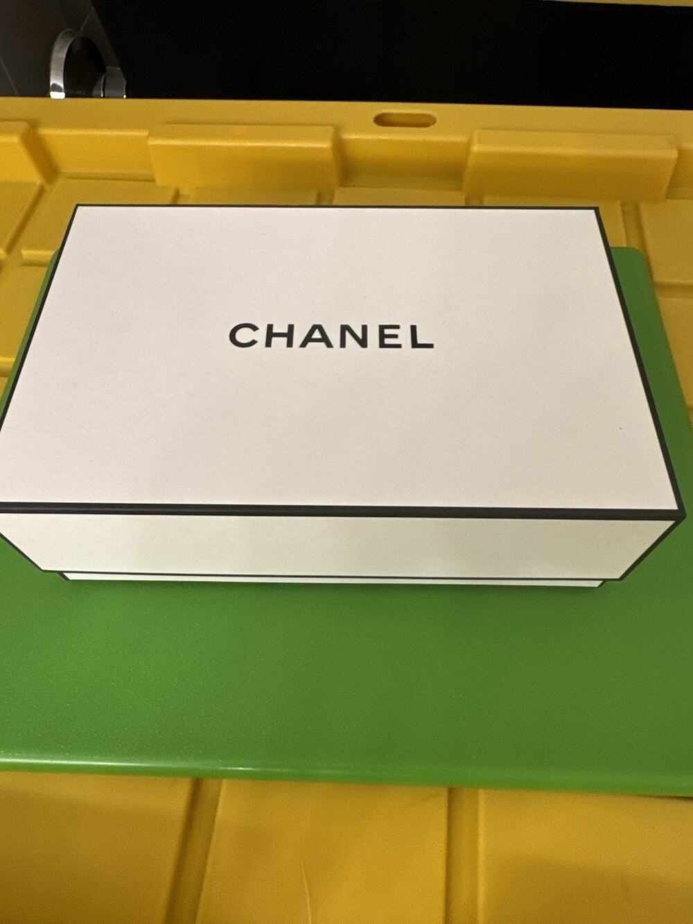 Chanel Gift Box Rectangular Logo Black White Luxury Fashion Decor Storage